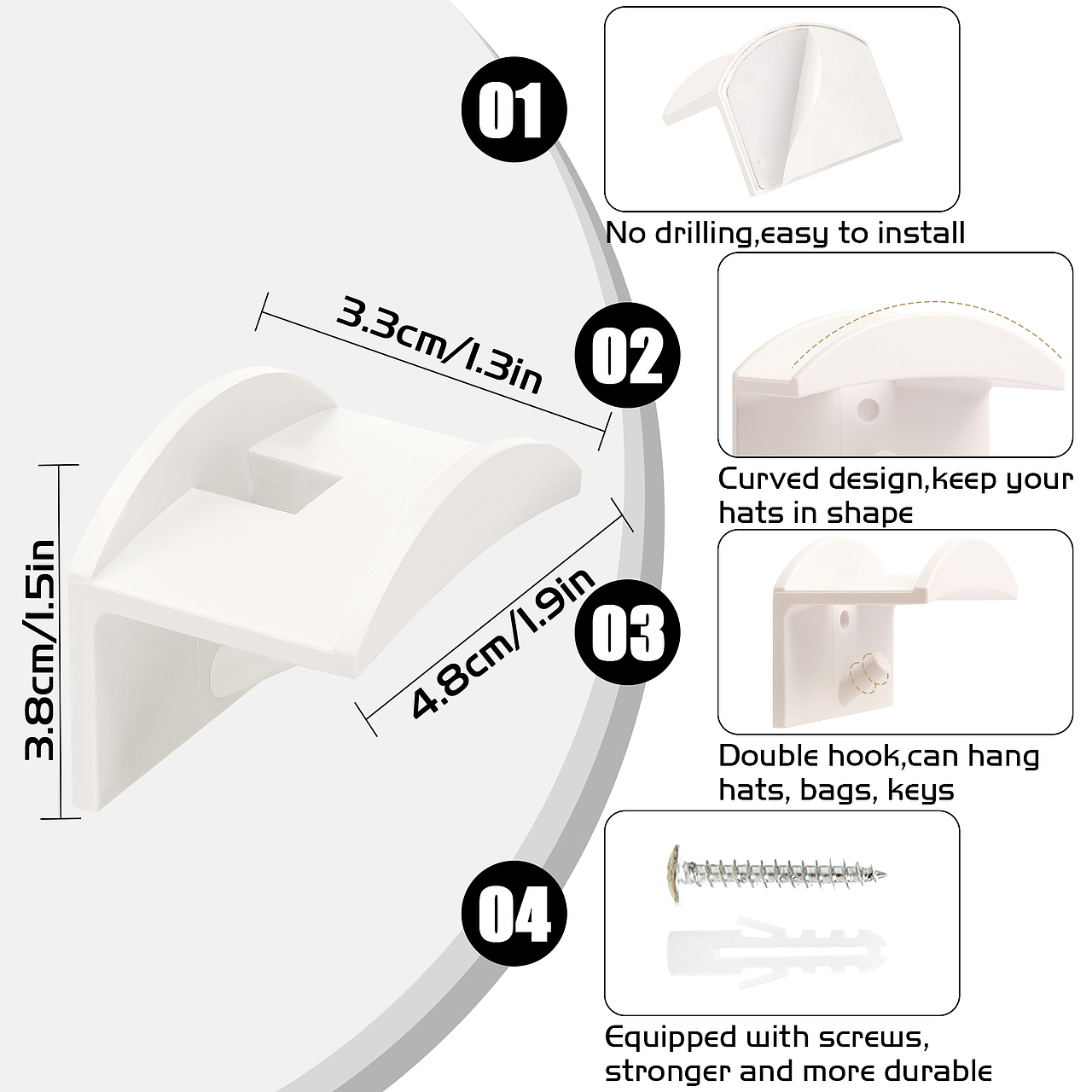  14Pcs棒球帽挂钩