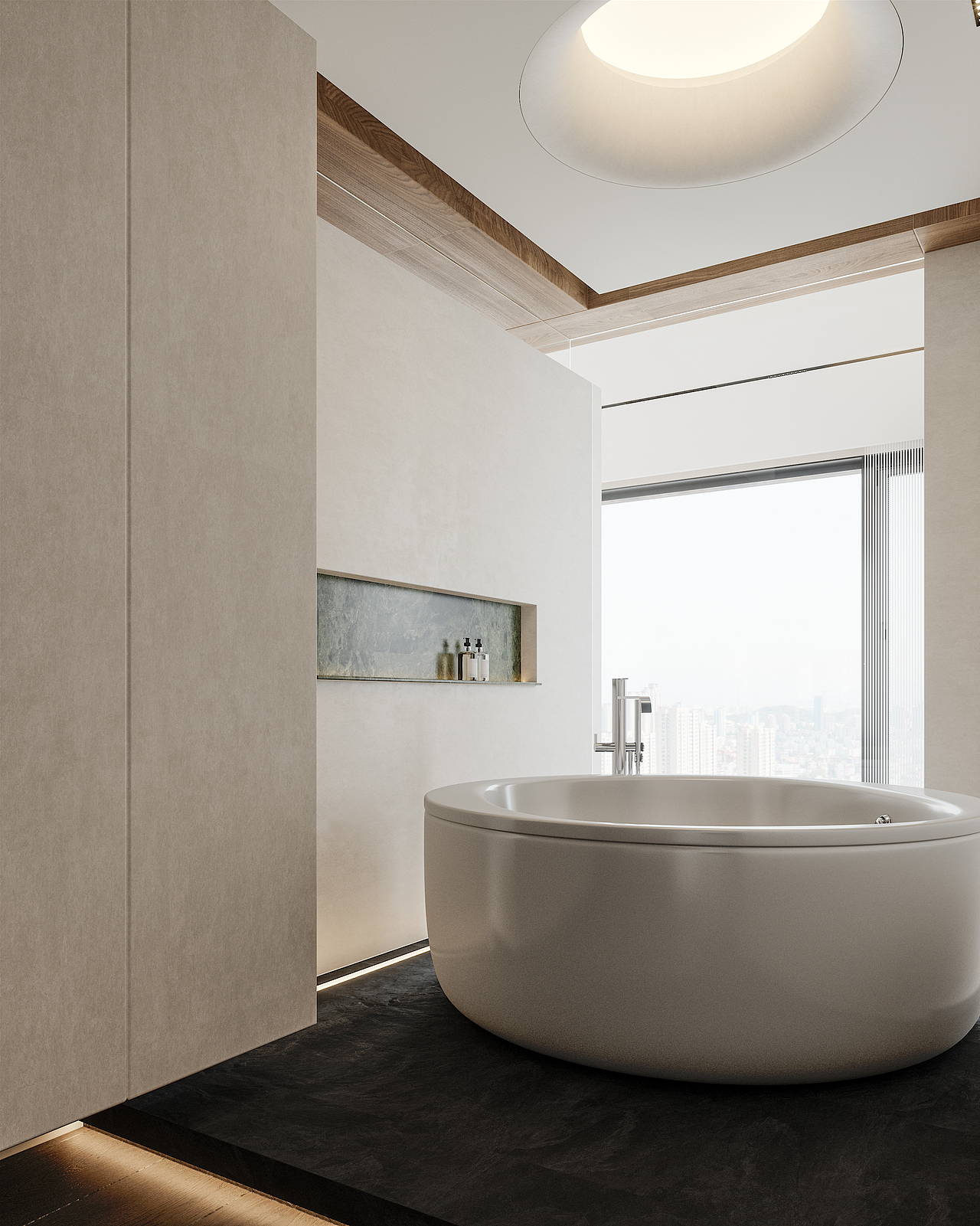 御海天禧现代家装初稿效果图表现