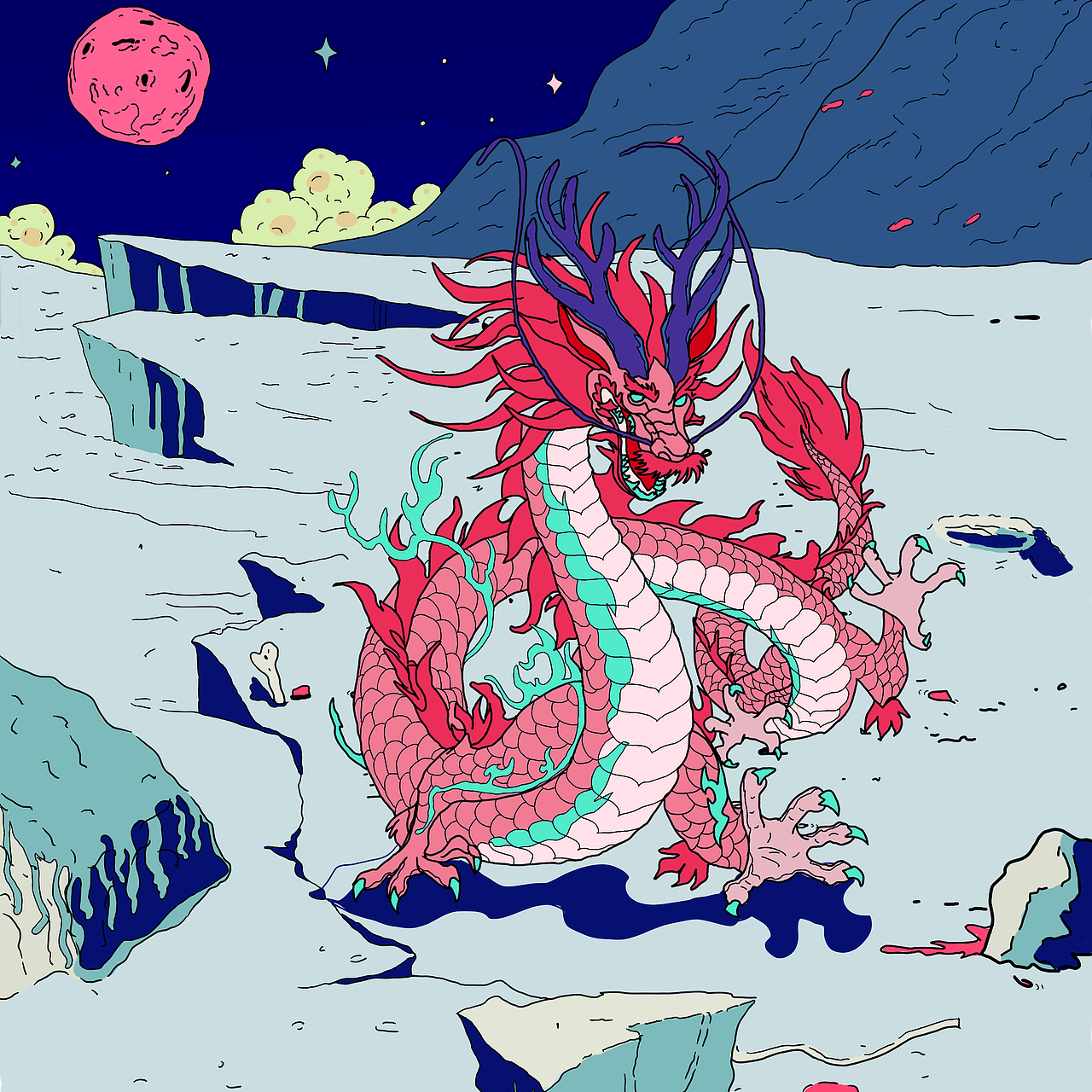 《十二生肖星球——辰龙》（图ZMzM1NDQyNjY0） - 创作习作 - 站酷设计师咸鱼x的献身原创素材 - 站酷ZCOOL