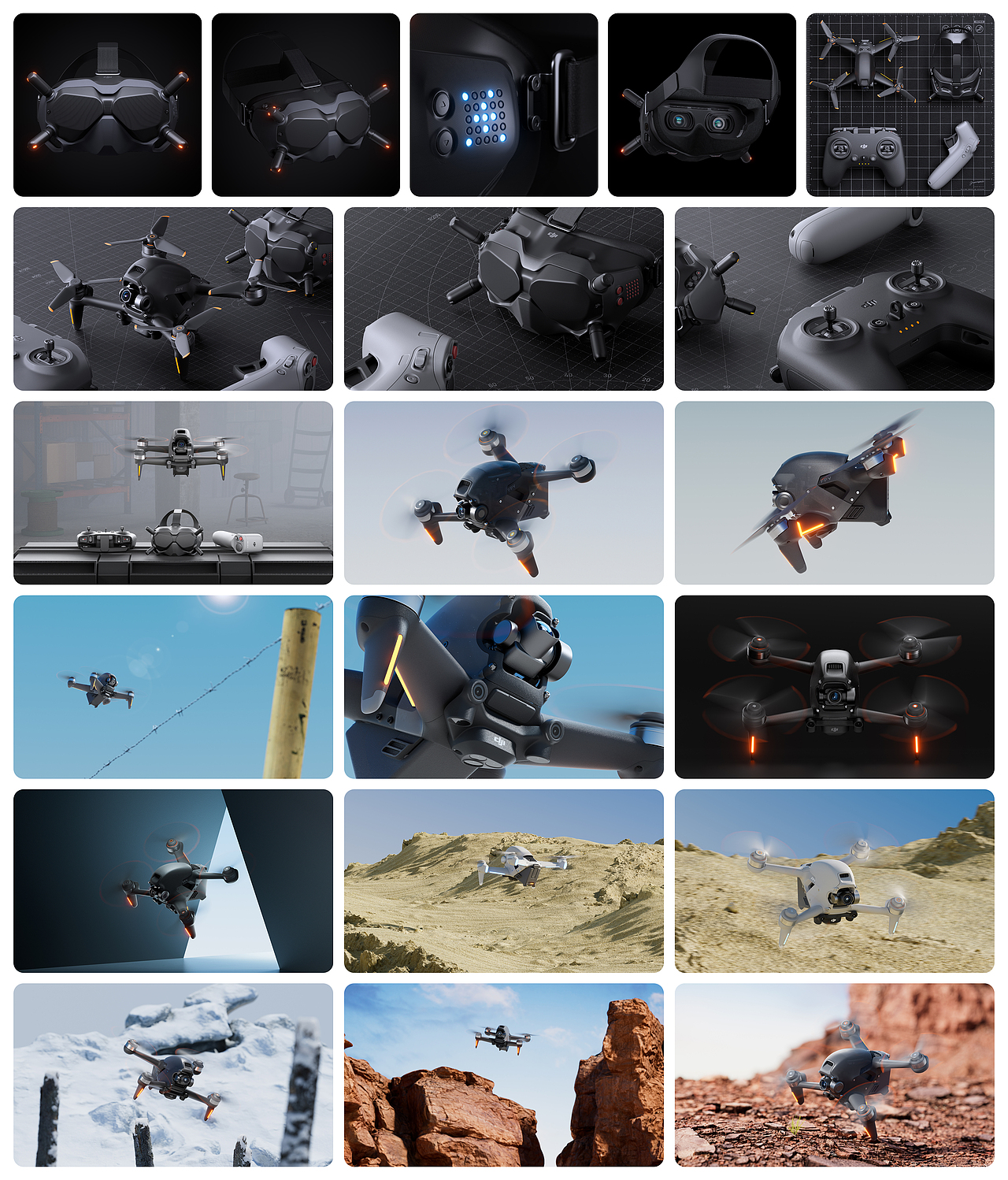 产品渲染—DJI FPV无人机（图ZMzM4NTA4NzQw） - 产品 - 站酷设计师静听雨落丿原创素材 - 站酷ZCOOL