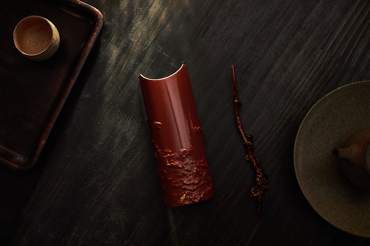 传统手工艺作品大漆茶则茶具摄影