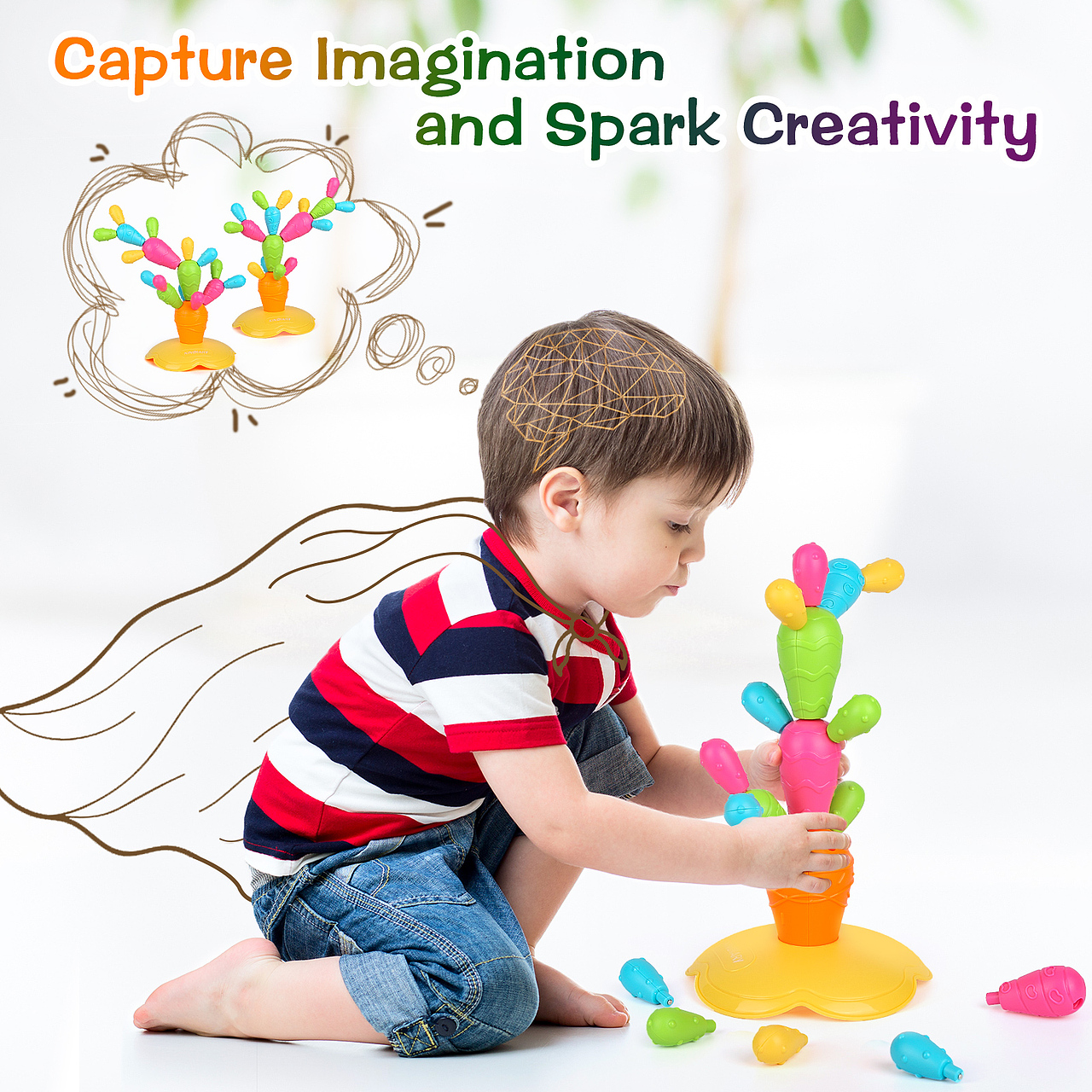 亚马逊儿童玩具磁力仙人掌拍摄合成