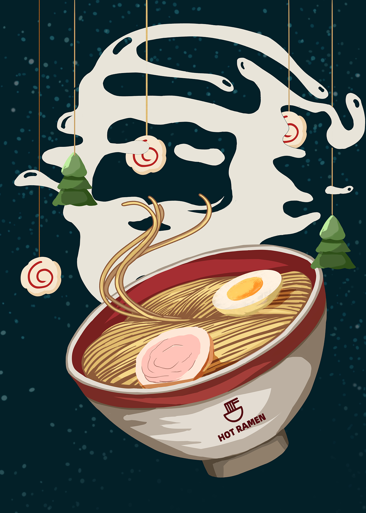 圣诞老人喊你吃拉面了（图ZMzI1ODkxNjY0） - 商业插画 - 站酷设计师zhou_jimmy原创素材 - 站酷ZCOOL