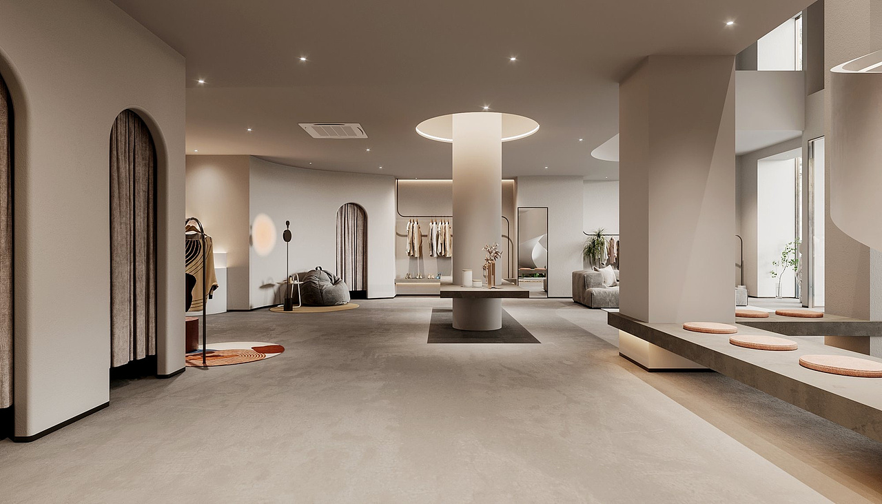 “时间的痕迹” 重拾记忆，侘寂风服装店设计（图ZMzE2NTQ4ODQ0） - 商业空间设计 - 站酷设计师宁莞设计原创素材 - 站酷ZCOOL