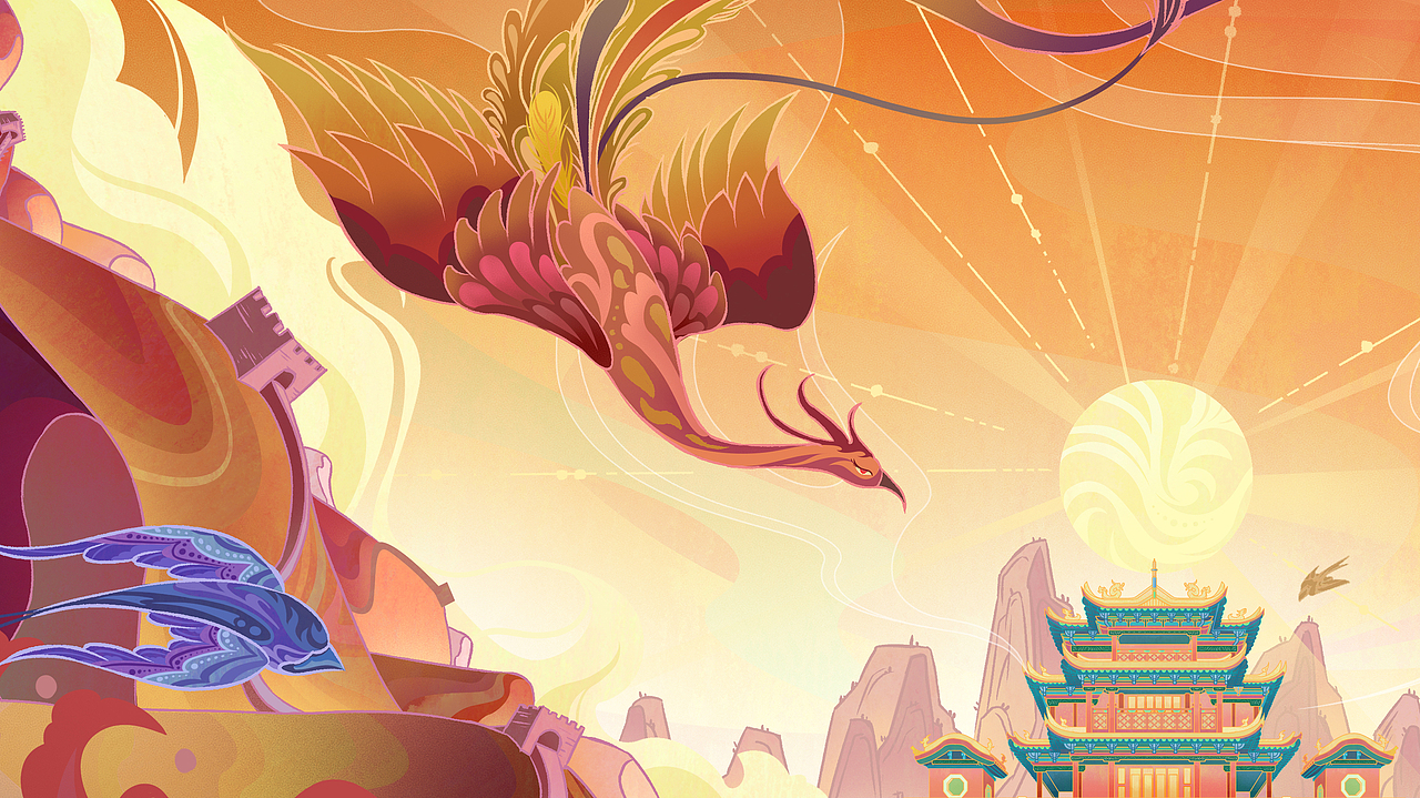 国潮插画-宁夏（图ZMzIwMjYyNzAw） - 商业插画 - 站酷设计师三伏天中暑原创素材 - 站酷ZCOOL