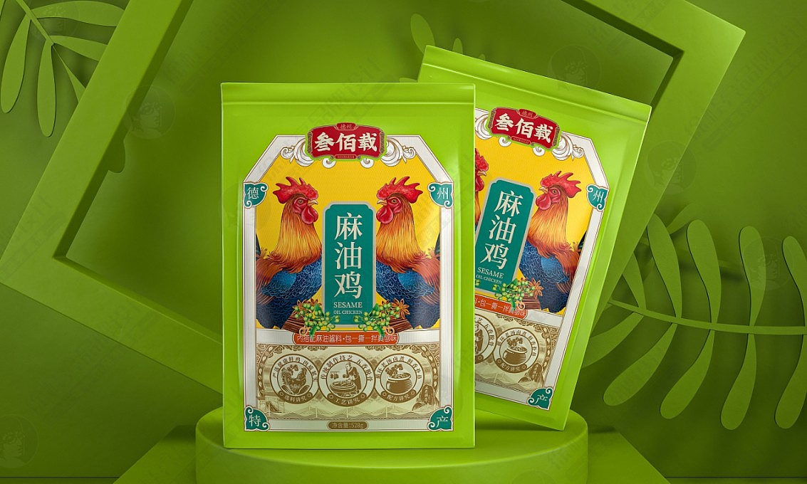 叁佰载德州五香扒鸡——徐桂亮品牌设计！（图ZMzAyMjc1MzM2） - 包装 - 站酷设计师徐桂亮品牌设计原创素材 - 站酷ZCOOL