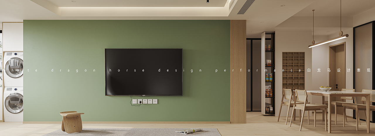 日式原木-白龙马效果图