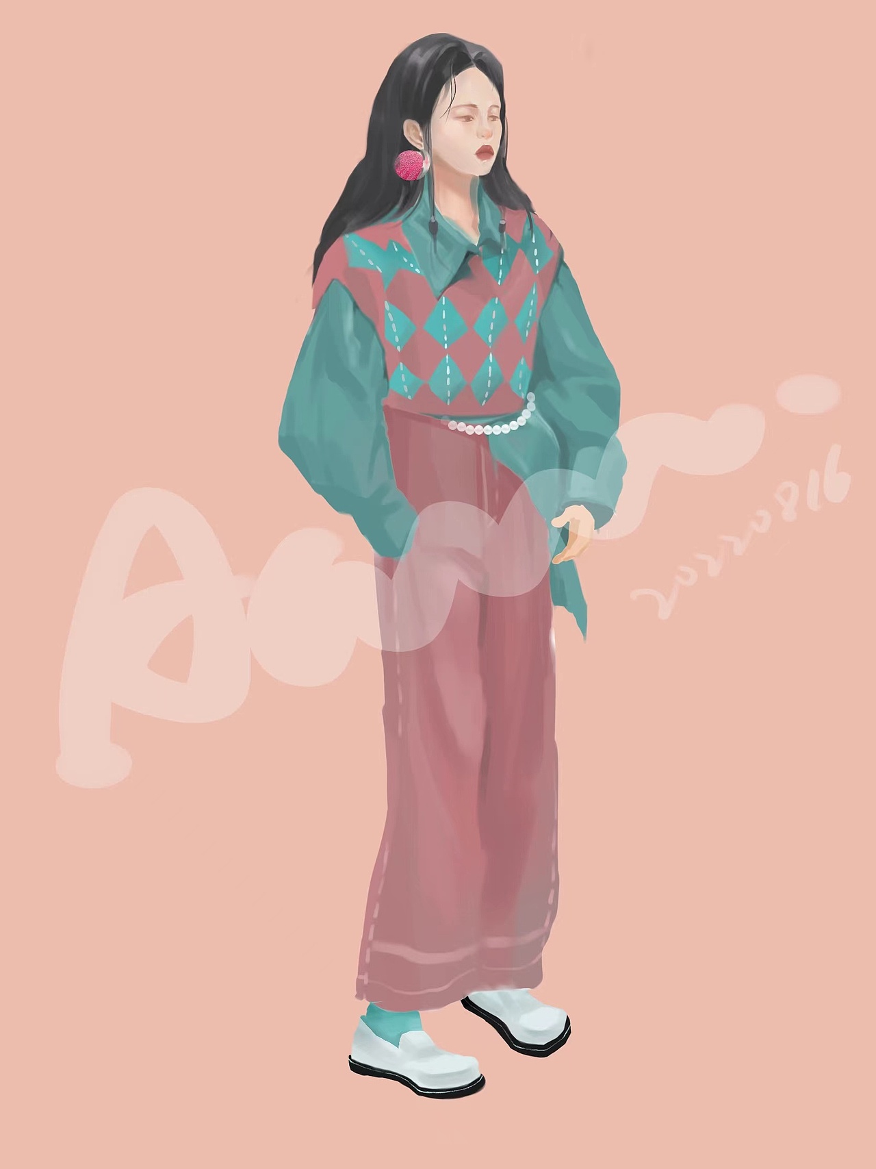 原创插画-人物插画（图ZMzEyNTg1NDk2） - 创作习作 - 站酷设计师Acuuu原创素材 - 站酷ZCOOL