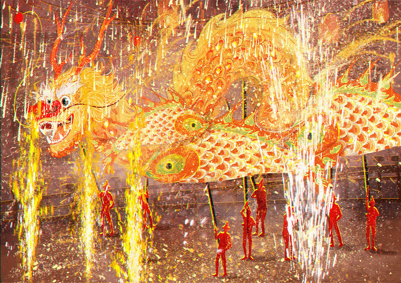 一夜鱼龙舞（图ZMzYxNzk1NjEy） - 创作习作 - 站酷设计师liya虫虫原创素材 - 站酷ZCOOL