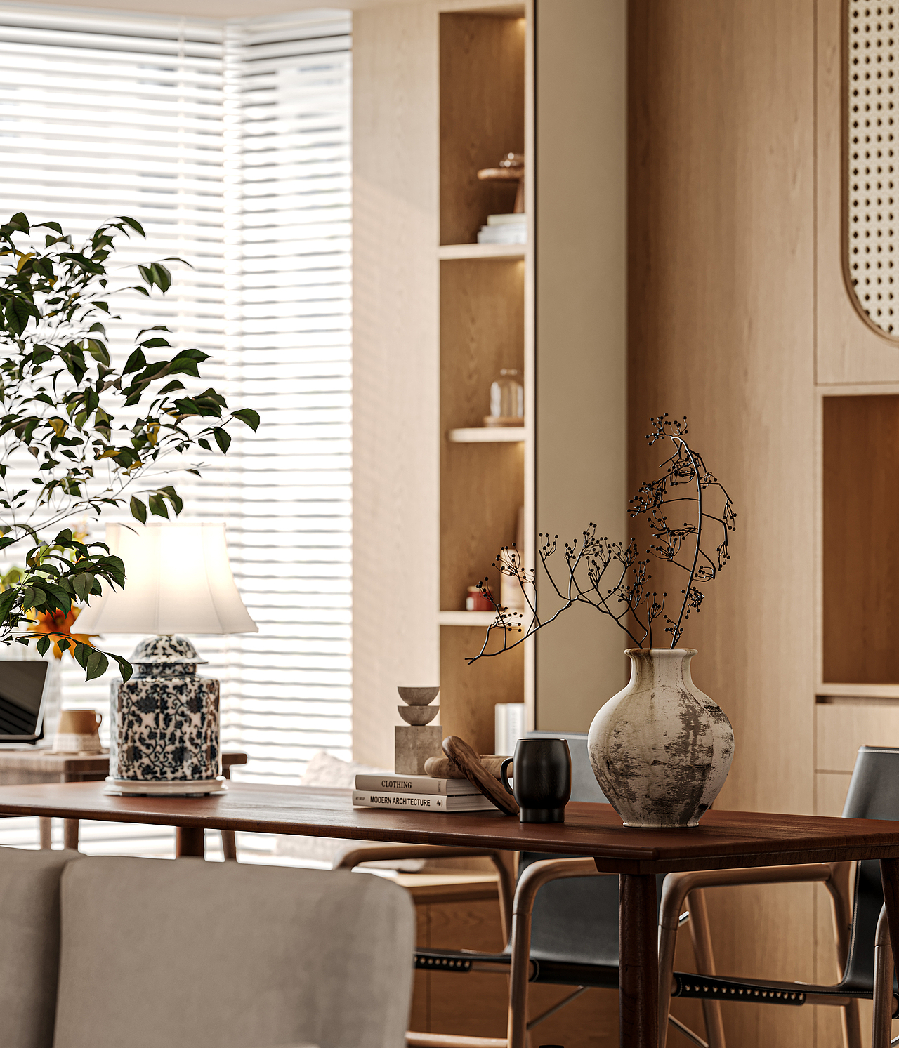 室内侘寂风客餐厅