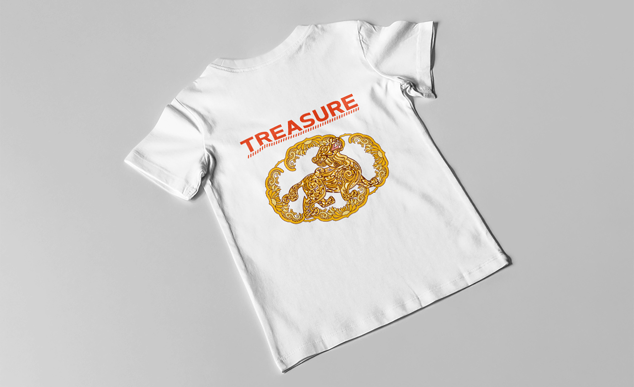 五大瑞兽之一:貔貅(招财辟邪)插画创作及延展应用展示