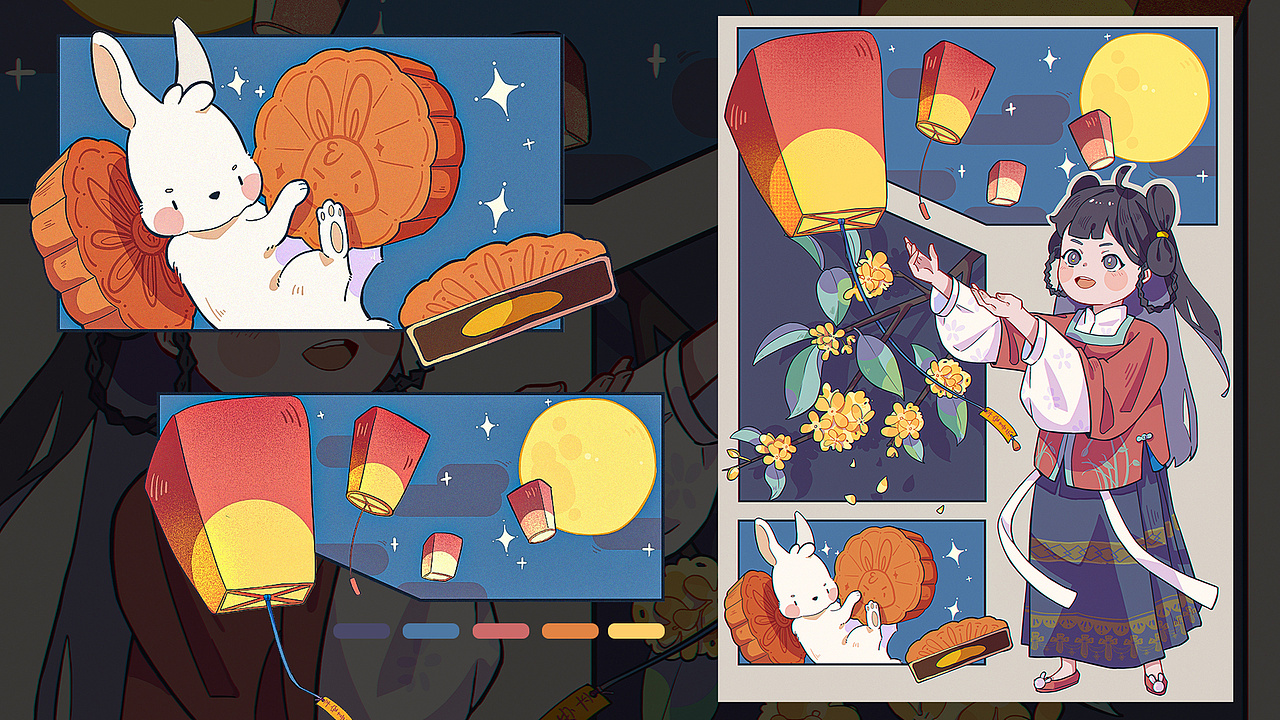 中秋分镜插画#创意节日海报