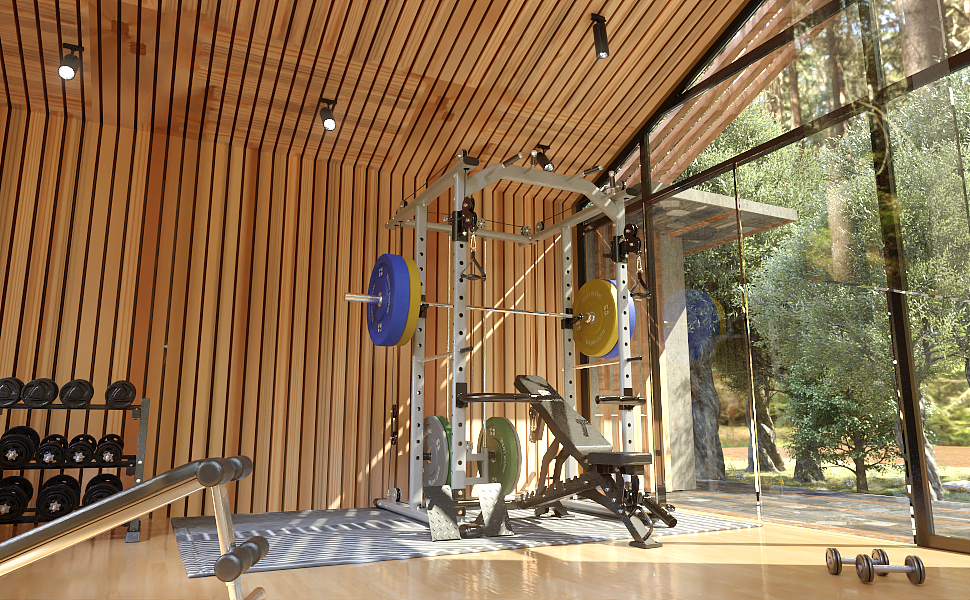 产品渲染-龙门架power cage