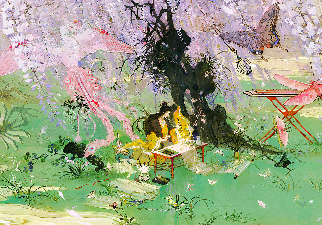 春日百花（图ZMzM3MzA2NzA0） - 商业插画 - 站酷设计师离城城城原创素材 - 站酷ZCOOL