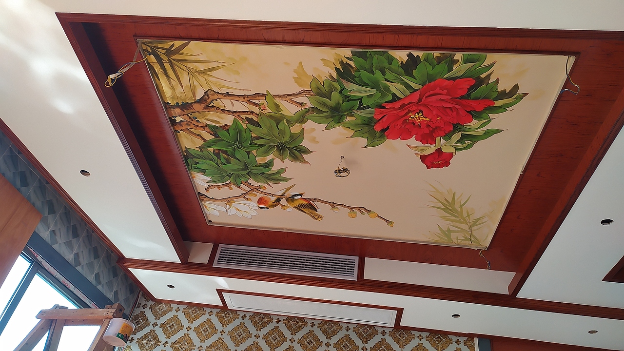 别墅浮雕背景壁画