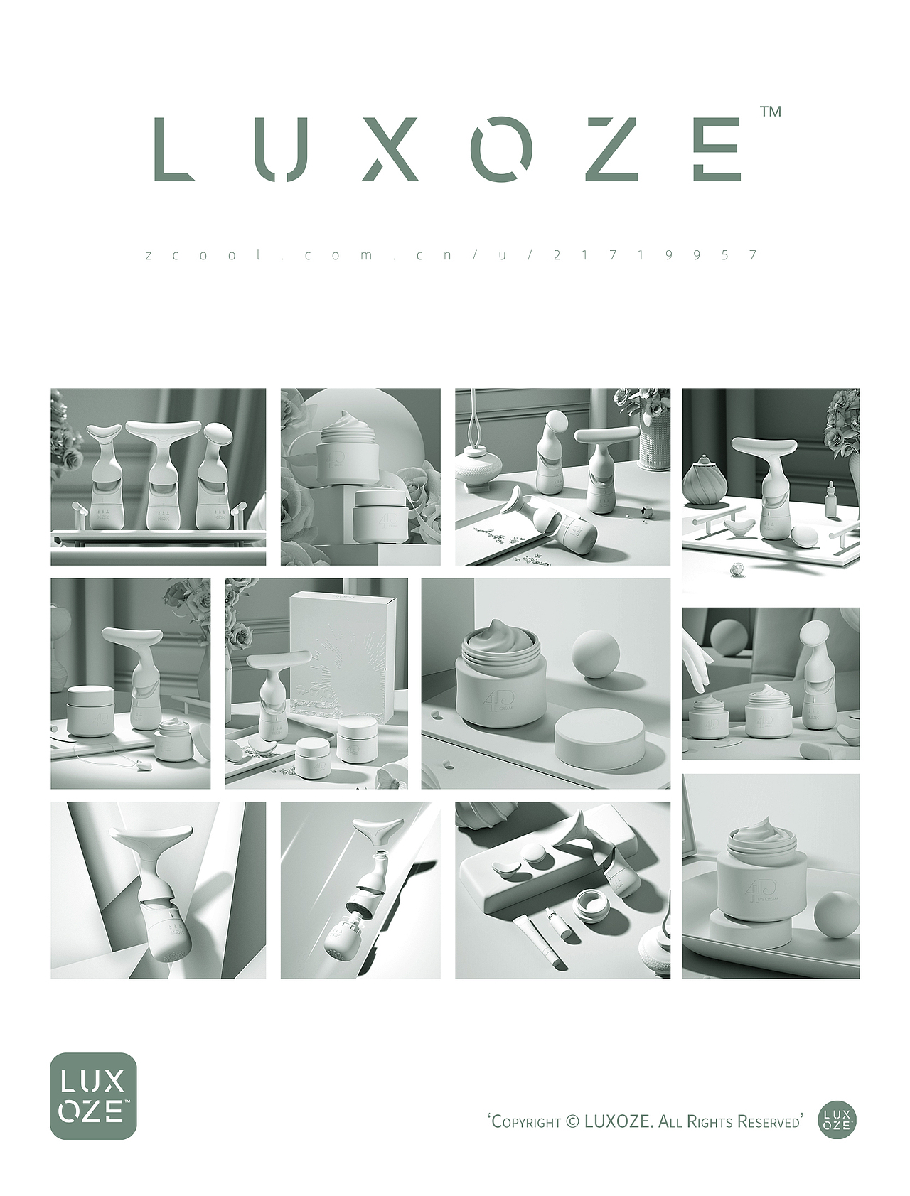 C4D x 按摩仪 | 面霜 | 眼霜 *026（图ZMzQxNzIzMTAw） - 产品 - 站酷设计师一只折原创素材 - 站酷ZCOOL