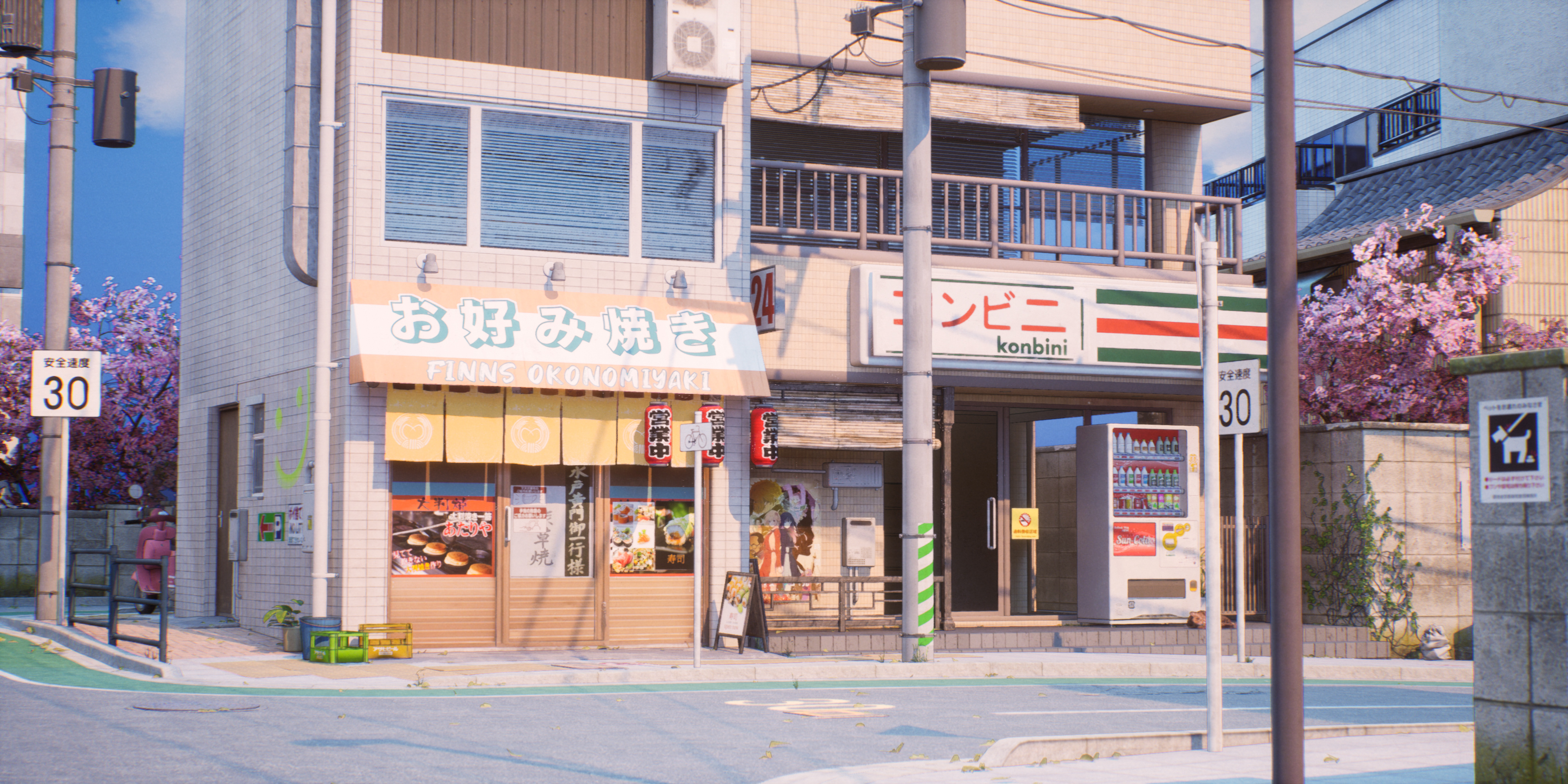 ue5日本街道动画风场景地图