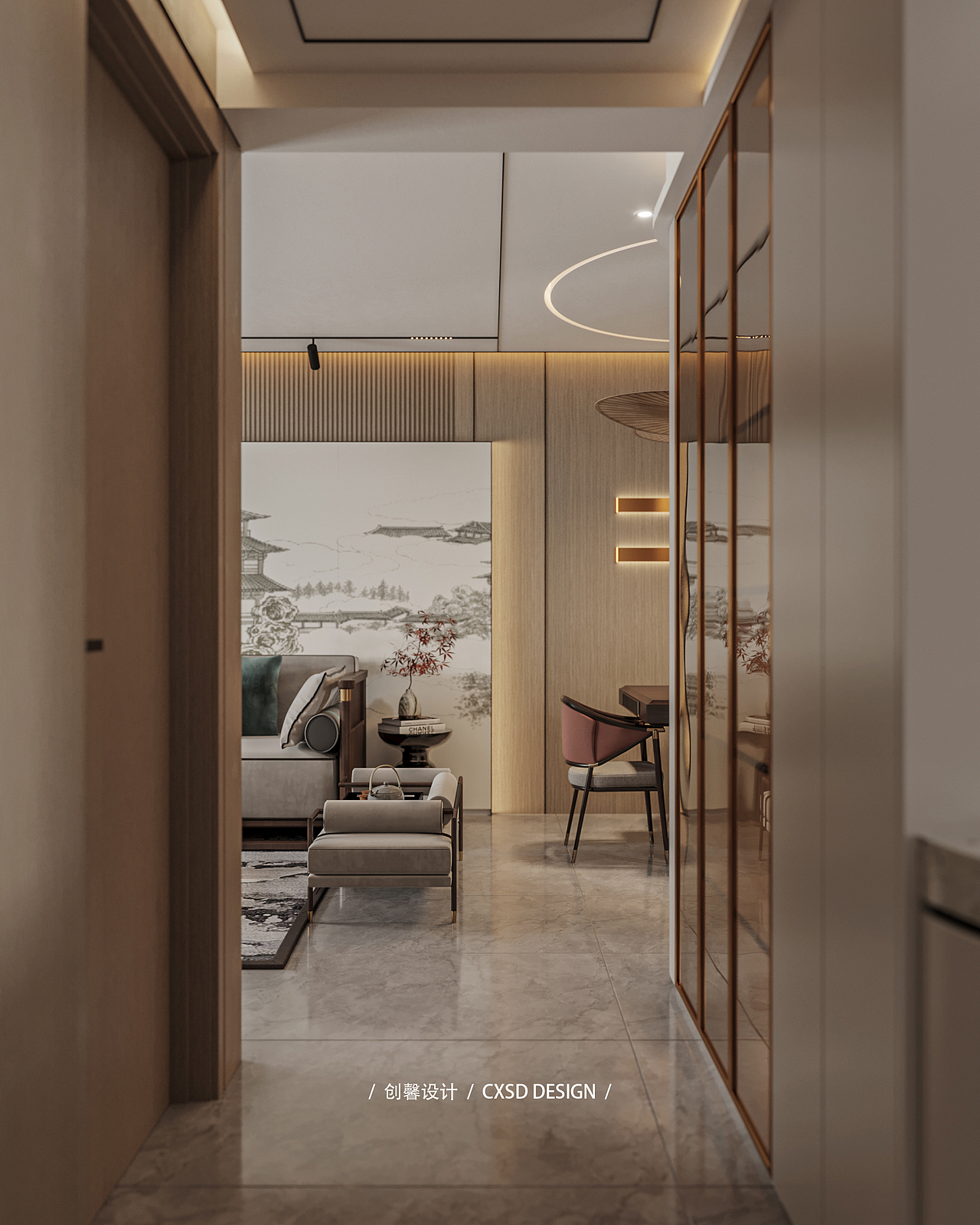 小平层新中式设计方案（图ZMzA2ODY2NjQ4） - 家装设计 - 站酷设计师月篱城原创素材 - 站酷ZCOOL