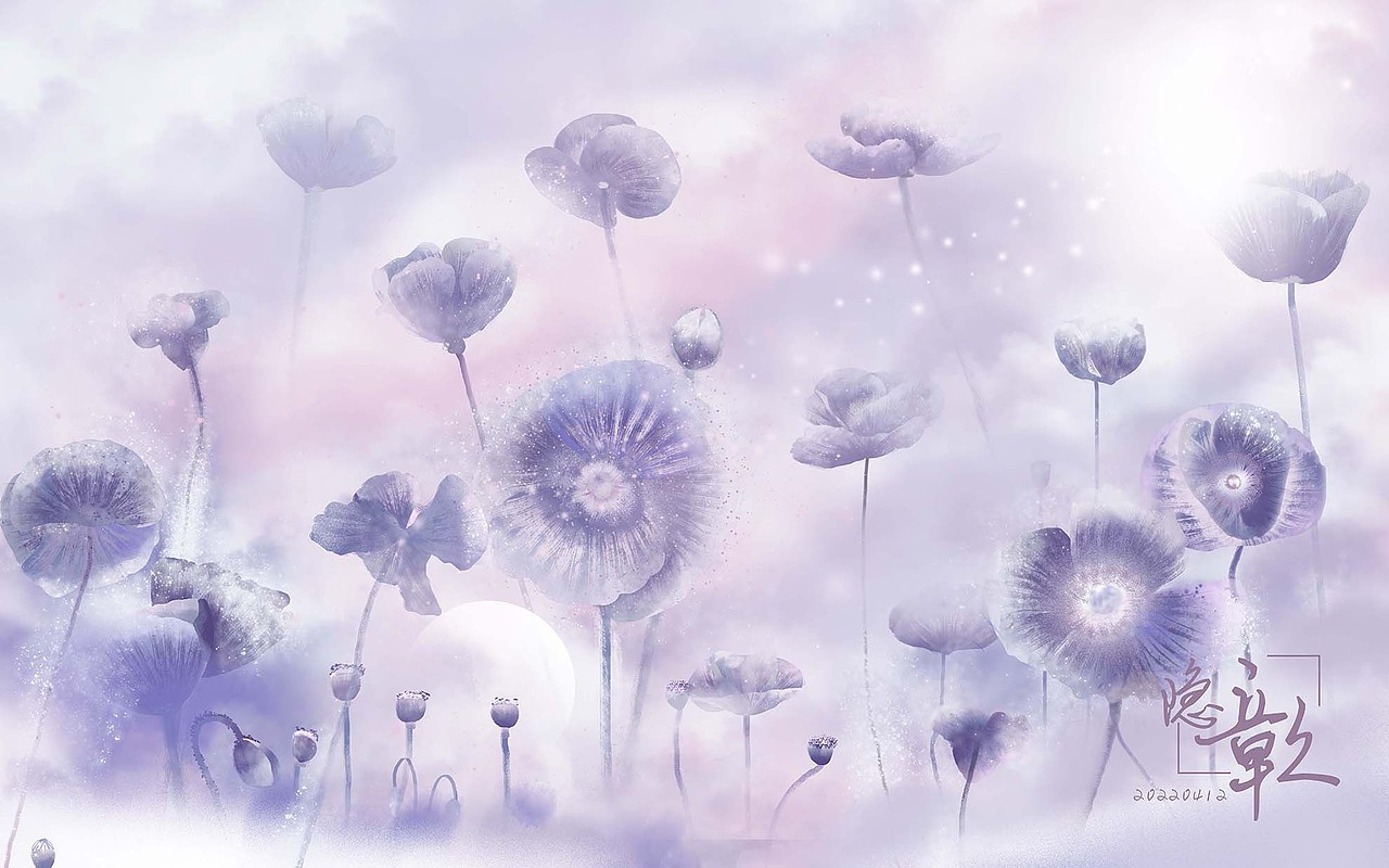 虞美人手绘插画梦境幻想梦幻场景治愈系插图浪漫插画