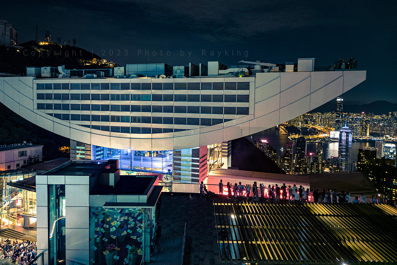 香港太平山顶的夜景航拍