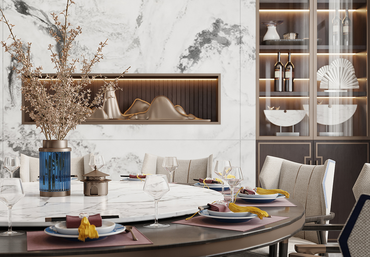 新中式装修风格强调线条的简洁和流畅