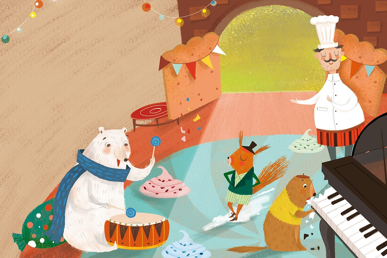 《会移动的美味城堡》儿童插画