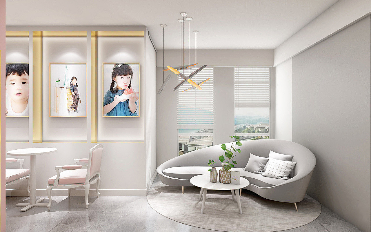 金色童年儿童摄影，轻奢风构筑诗意梦幻空间（图ZMzIwNzMwNjA4） - 商业空间设计 - 站酷设计师小唐爱设计原创素材 - 站酷ZCOOL