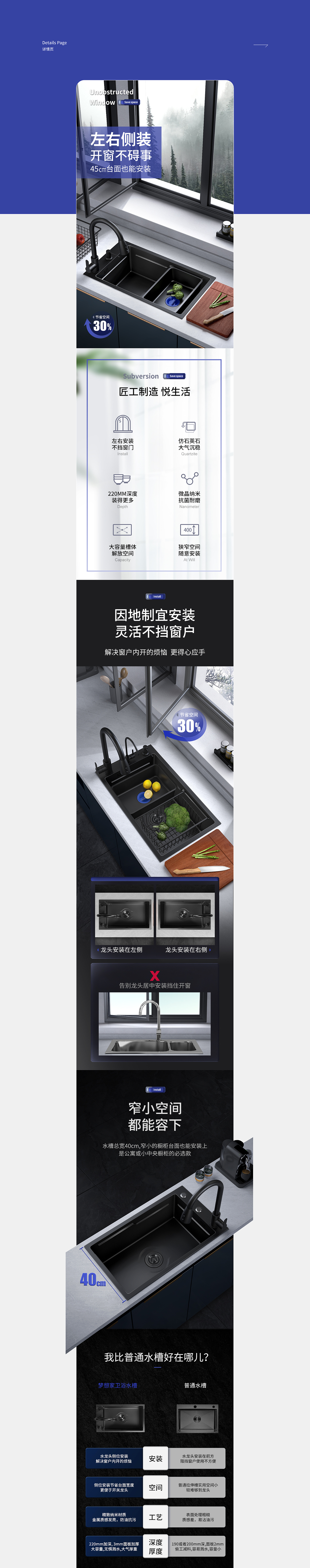 厨卫水槽产品详情页设计-容桂电商建模渲染