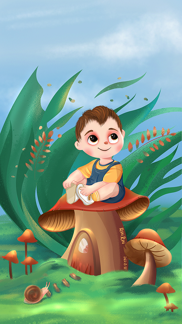 儿童漫画插画、场景设定、壁纸、海报