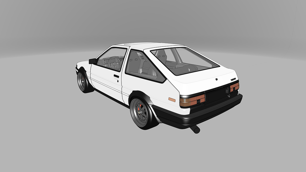 丰田ae86_vred测试:openGL实时交互+卡通交互+光追渲染（图ZMzcwNjA4Nzcy） - 机械/交通 - 站酷设计师星布洛姆原创素材 - 站酷ZCOOL