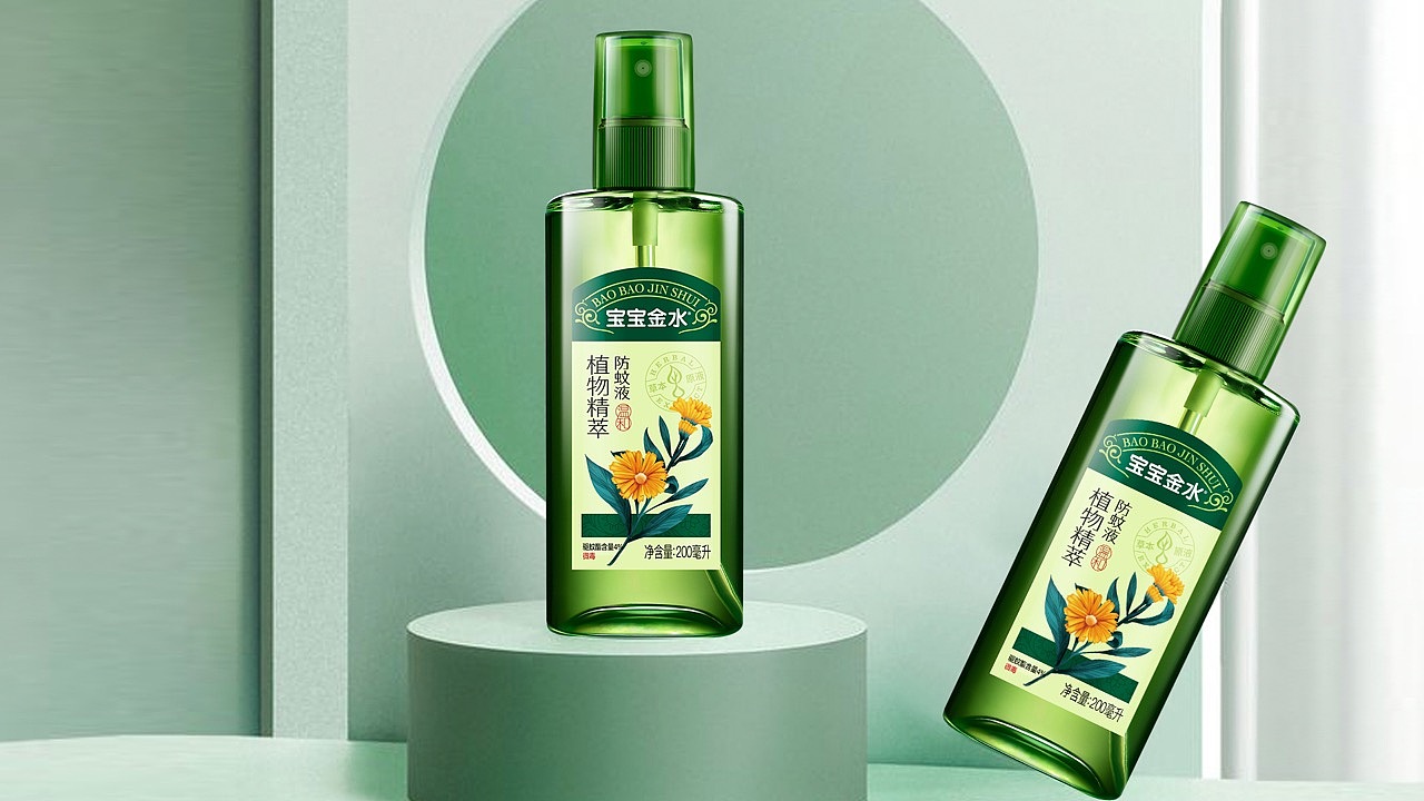 宝宝金水包装设计驱蚊水包装设计日用品包装花露水包装（图ZMzIzNTE2MDY4） - 包装 - 站酷设计师朝歌包装设计原创素材 - 站酷ZCOOL