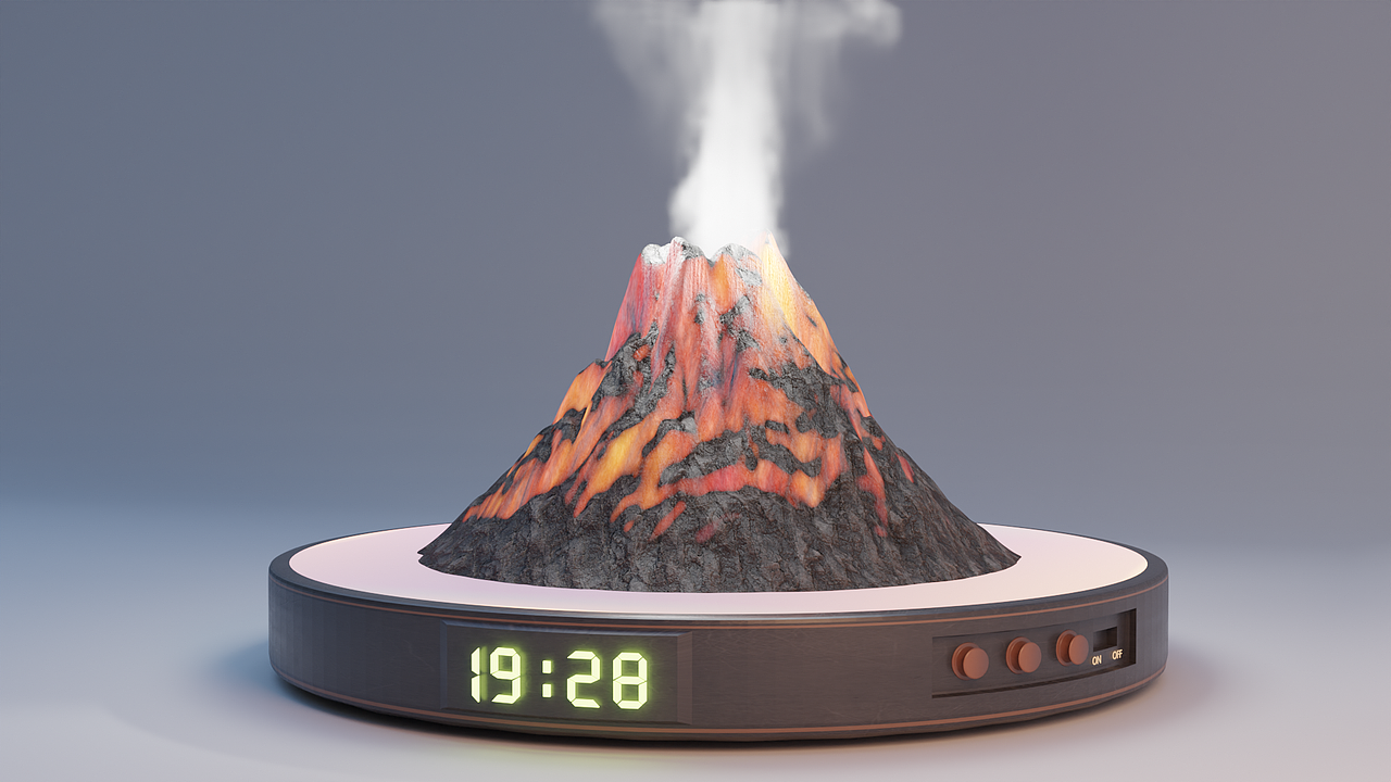 智能火山加湿器小夜灯