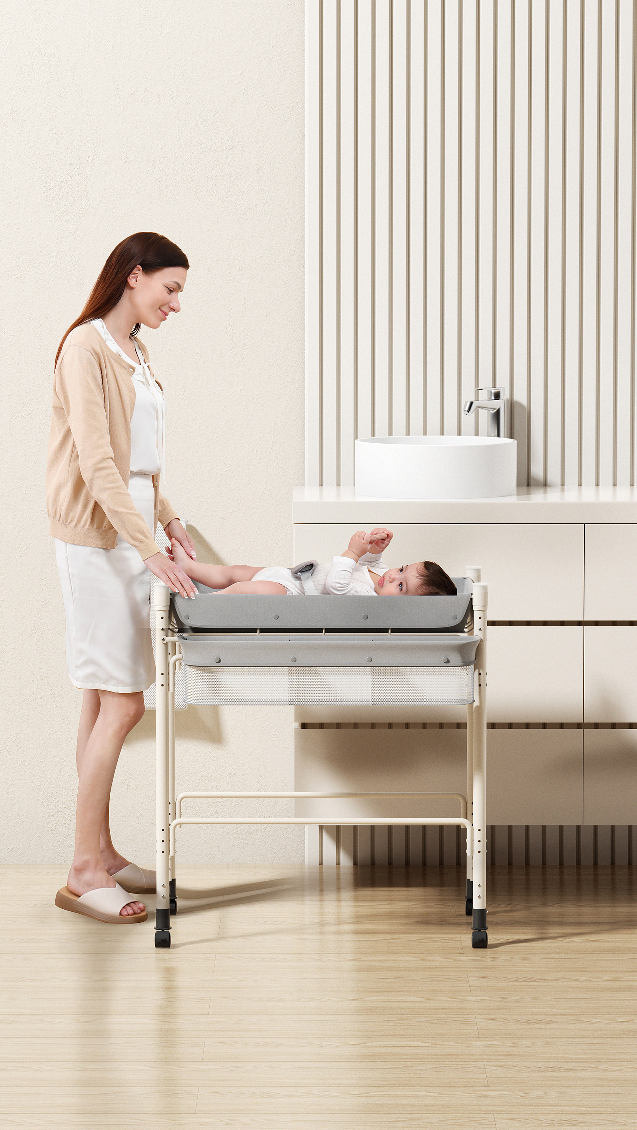 室内产品婴儿护理台渲染