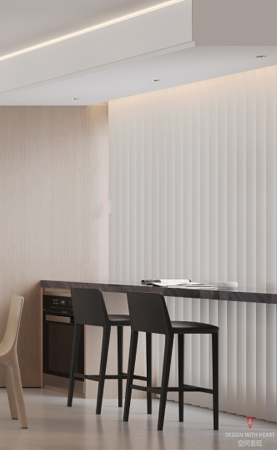 V8空间表现 | 奶油风客餐厅