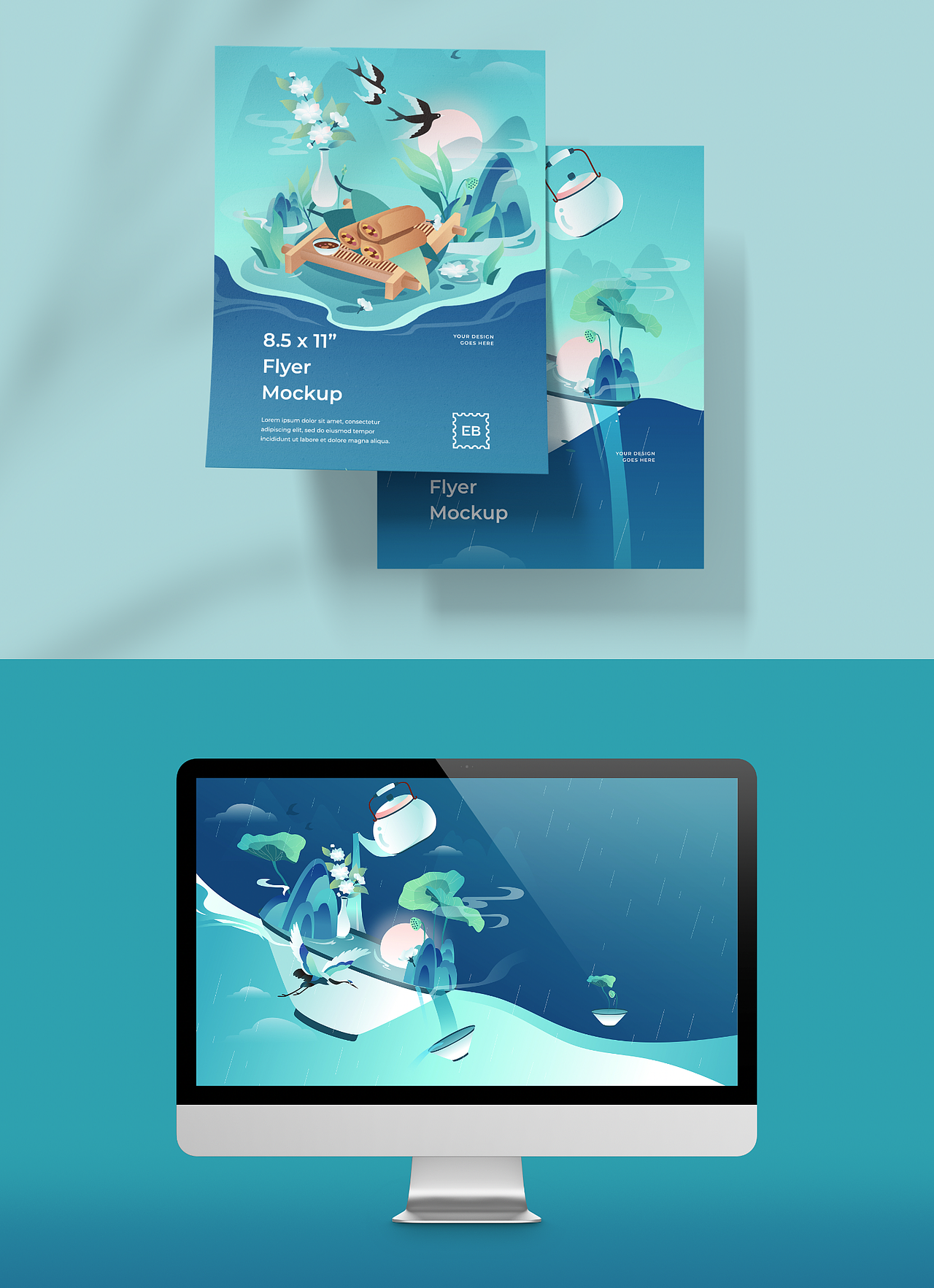 立春,雨水节气,国风意境插画