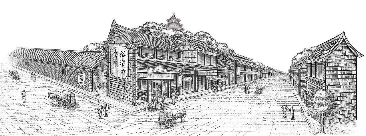 经典版画风格再现裕道府大米包装插画（图ZMzM4MzE2OTQ0） - 商业插画 - 站酷设计师欧阳鹏杰_OY原创素材 - 站酷ZCOOL
