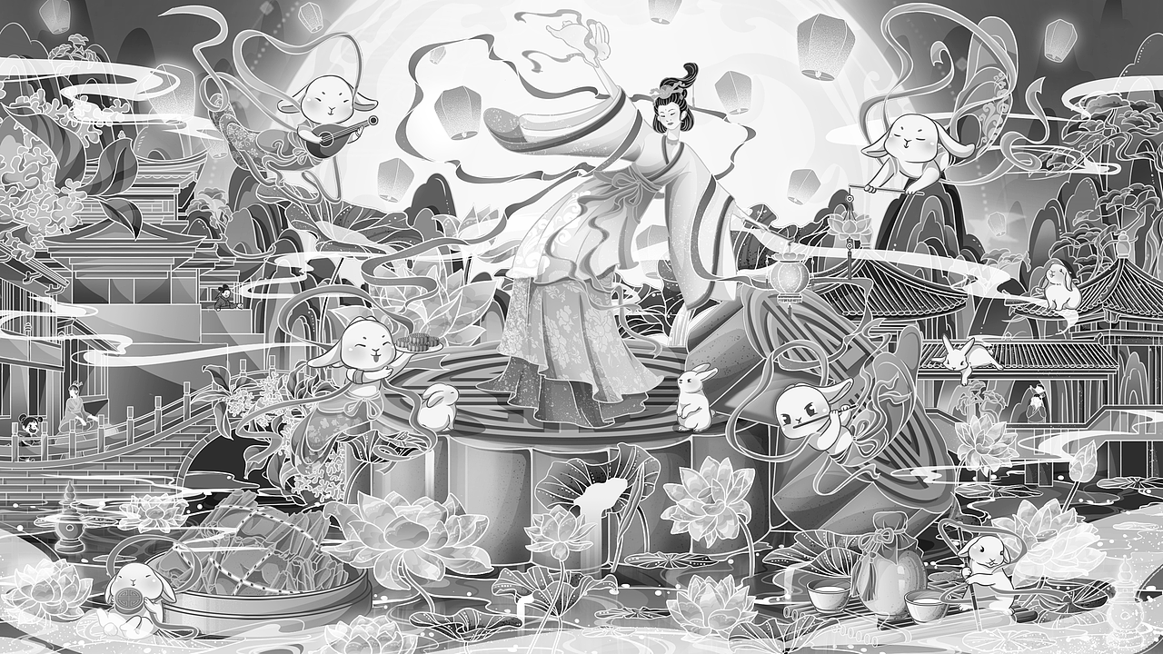 月过中秋 l 中秋节包装插画设计