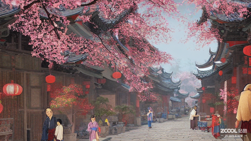 #AI创作实验室#江南小镇（图ZMzE4NTY2OTIw） - AI作品 - 站酷设计师爱画画的大佬婷原创素材 - 站酷ZCOOL