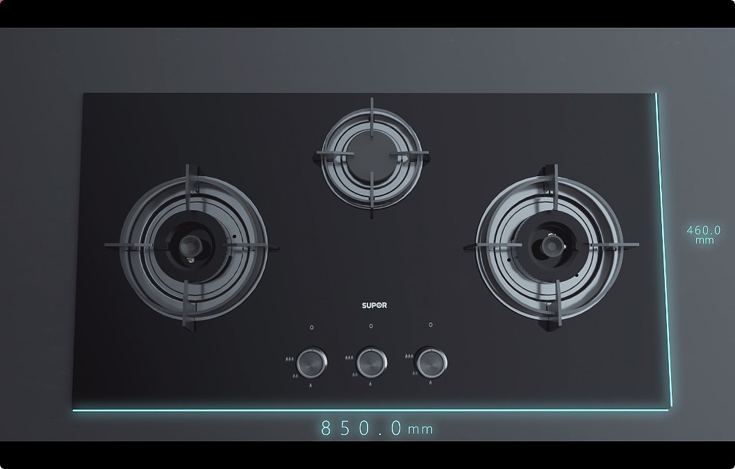 苏泊尔三眼燃气灶三维CG动画（图ZMzYxNDc4NjIw） - 产品 - 站酷设计师长弓CG动画原创素材 - 站酷ZCOOL