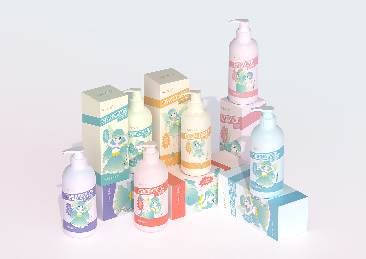 镀晨设计×艾立丝 | 小膜仙少女风洗护包装设计（图ZMzA4NDQ0NjQw） - 包装 - 站酷设计师镀晨设计原创素材 - 站酷ZCOOL
