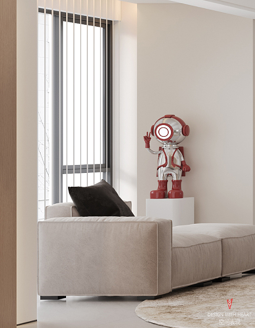 V8空间表现 | 奶油风客餐厅