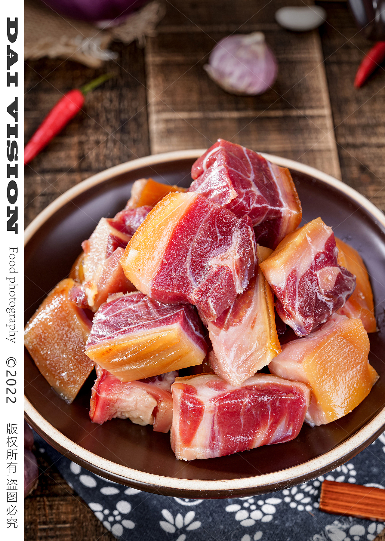 云南腊猪脚  腊肉  宣威火腿  腊排骨商业拍摄