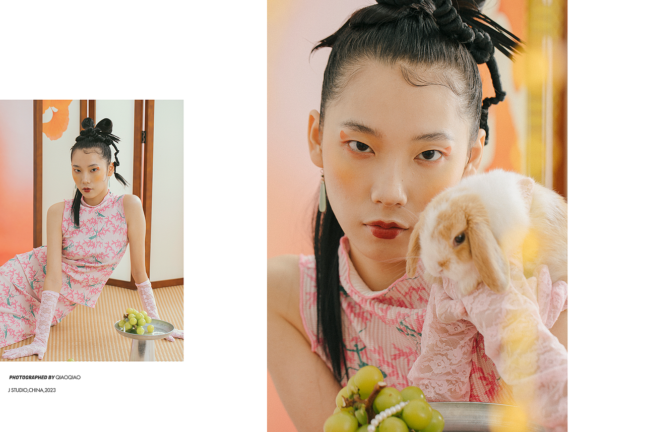 福兔报春 新中式人像妆发造型（图ZMzI4NTE5MDY4） - 人像摄影 - 站酷设计师表昂比昂原创素材 - 站酷ZCOOL