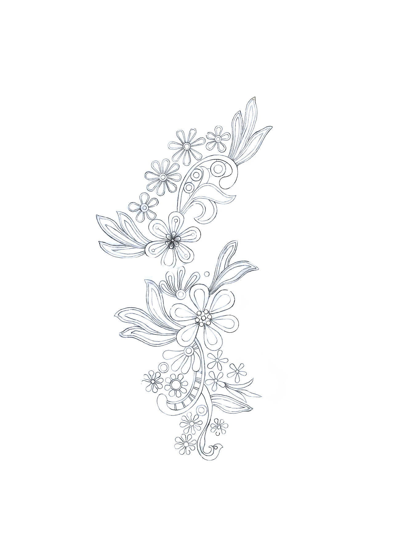 花朵线型白描图服装高定蕾丝礼服图案设计（图ZMzY5Mjc2MDI0） - 图案 - 站酷设计师一雯子一原创素材 - 站酷ZCOOL