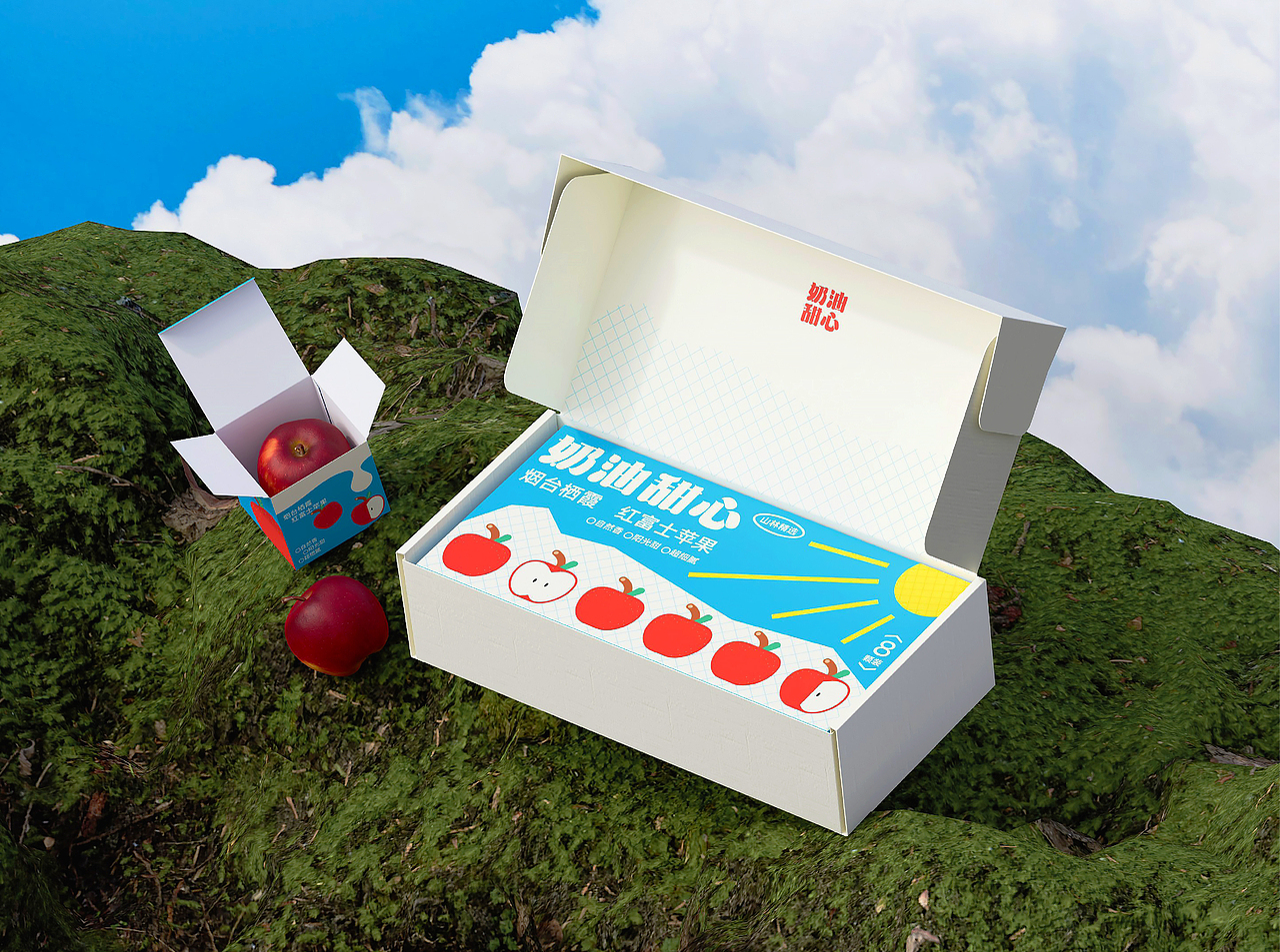 奶油甜心 | 水果礼盒 苹果礼盒包装设计（图ZMzUzNzc1NDcy） - 包装 - 站酷设计师hello春天原创素材 - 站酷ZCOOL