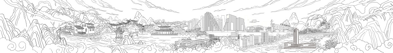 昆山经典地标国风长图（图ZMzY5MjY5NzQ0） - 新锐潮流插画 - 站酷设计师DD木须原创素材 - 站酷ZCOOL