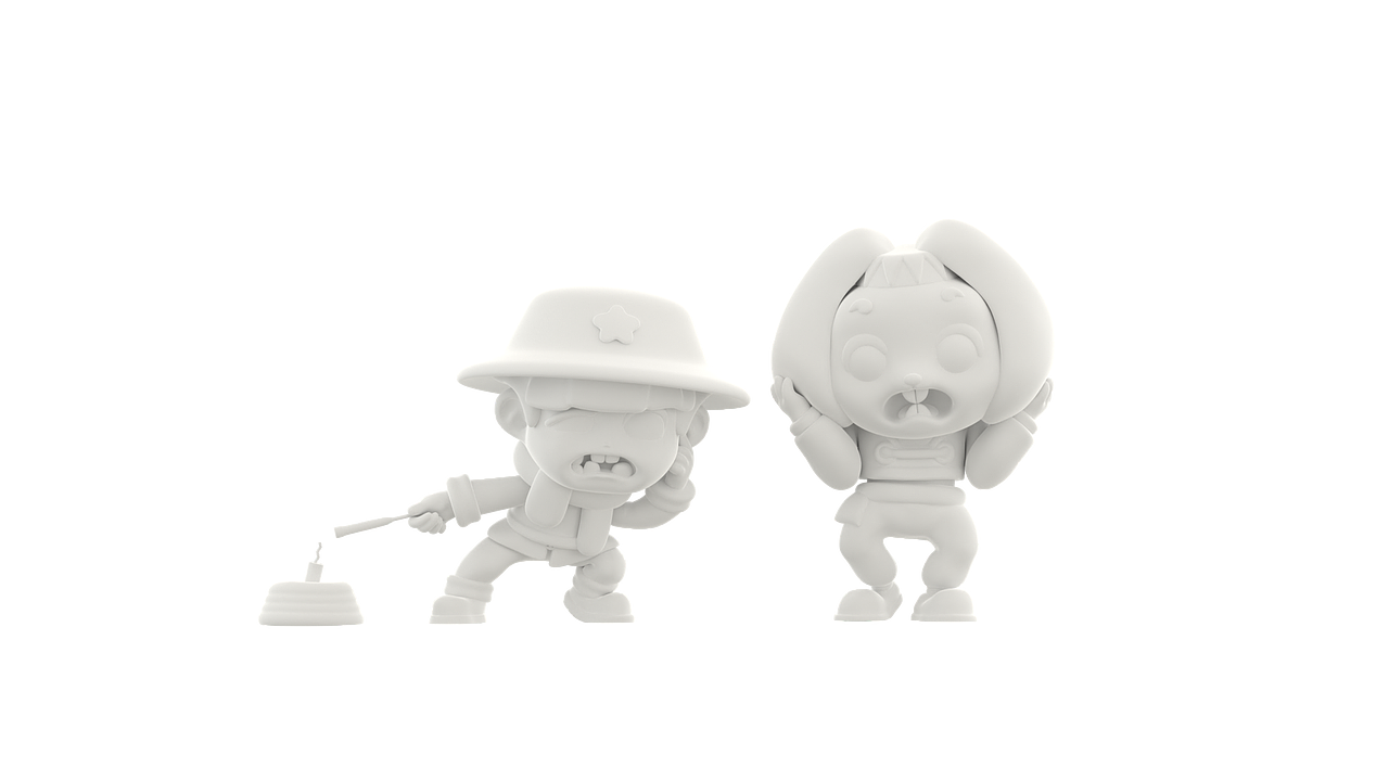 炸牛屎白模正面