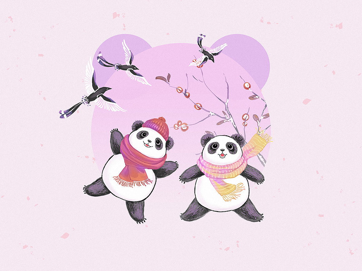 圆滚滚胖墩墩（可爱大熊猫）的一年四季春夏秋冬