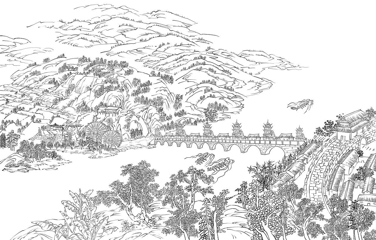 國畫線描插畫（圖ZMzQxNDUzMTM2） - 藝術(shù)插畫 - 站酷設(shè)計(jì)師Sia枝夏原創(chuàng)素材 - 站酷ZCOOL