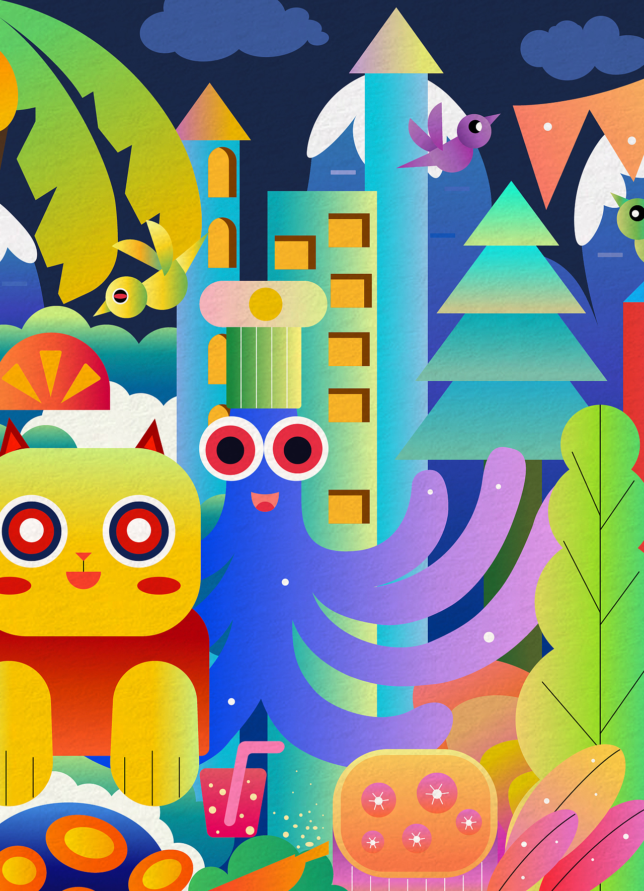 卡通扁平插畫（圖ZMzY0MjI3NDQw） - 兒童插畫 - 站酷設(shè)計師哇哦是這樣的啊原創(chuàng)素材 - 站酷ZCOOL